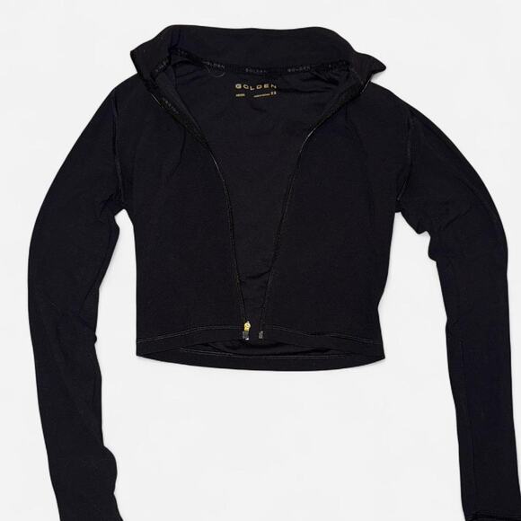 Black aritzia golden cropped zip up - Picture 1 of 3